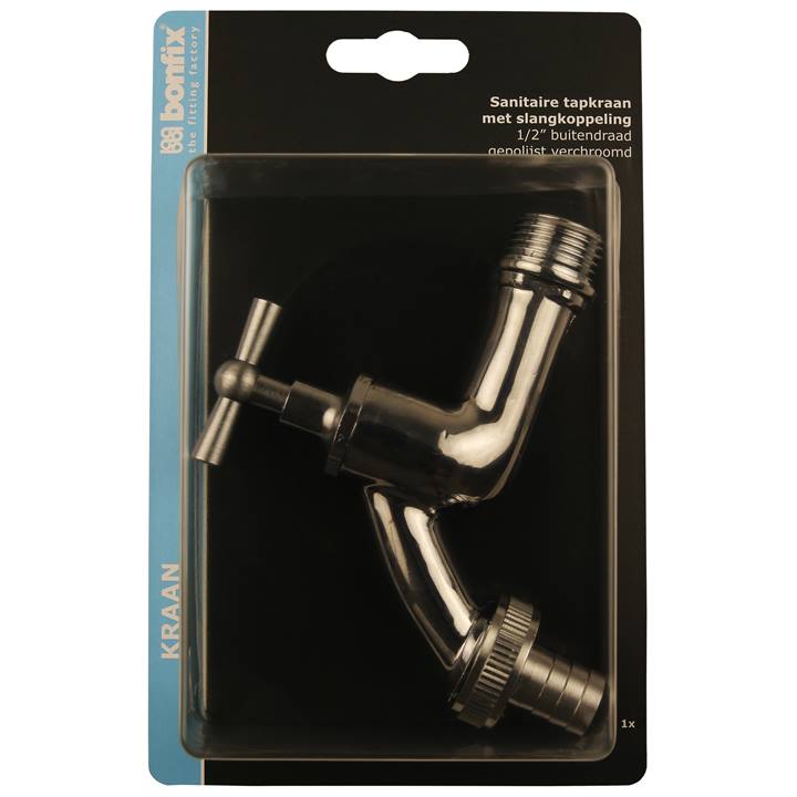 BONFIX Blister tapkraan 1/2" bu. + Wartel chroom