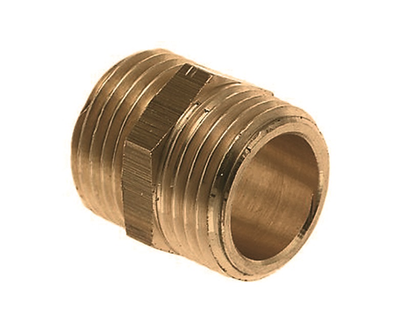 BONFIX Zak messing draad dubbele nippel 3/8" bu.x bu.