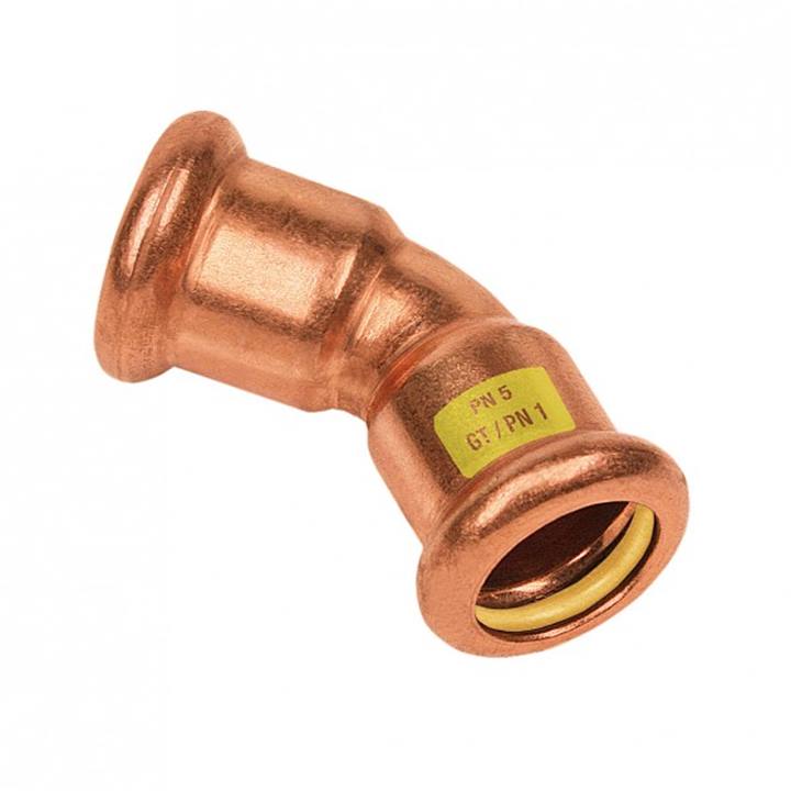 BONFIX Zak Press koper gas bocht 45° 22mm