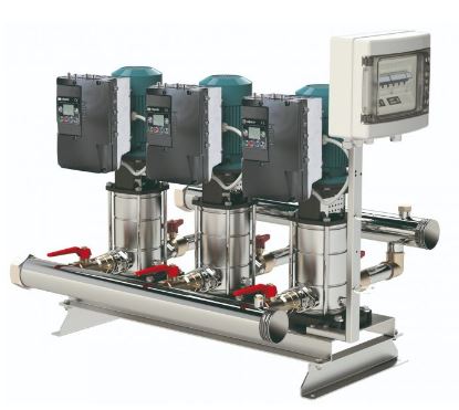 Calpeda boosterset 3 pomps MXV 32 - 504 400V nominaal totaal 12m³/u bij 40 meter
