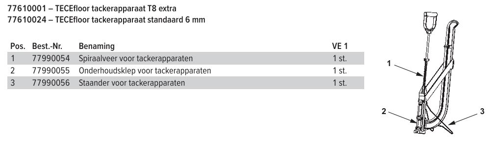 TECEfloor spiraalveer voor tackerapparaten