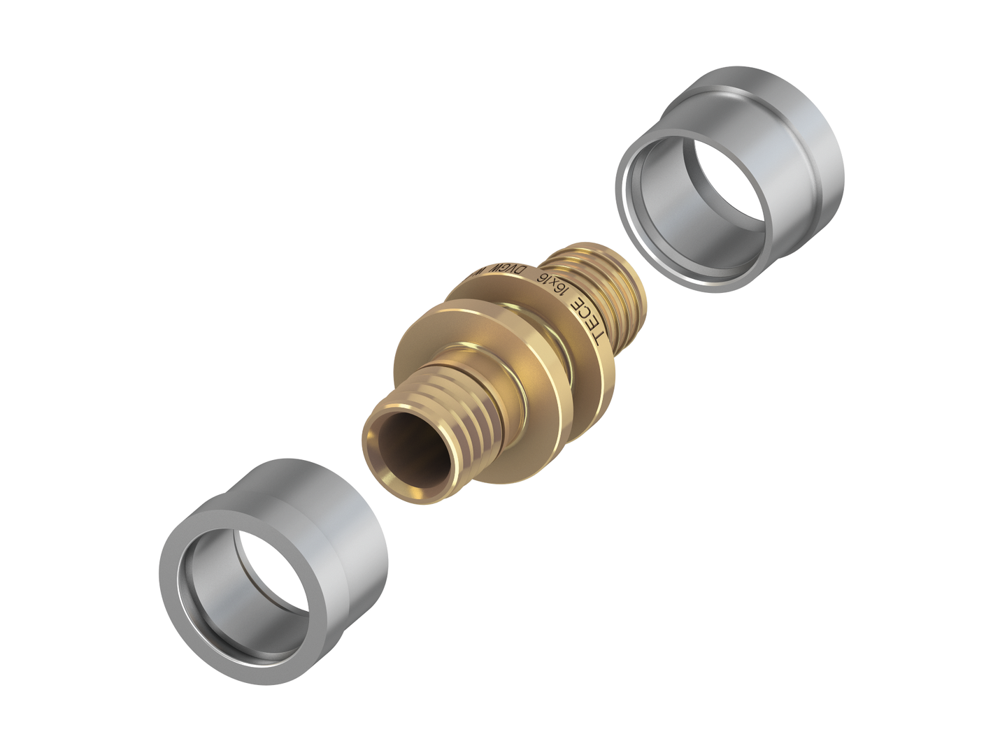 TECEfloor SLQ perskoppeling met drukhulzen voor kunststof buizen, afmeting 12