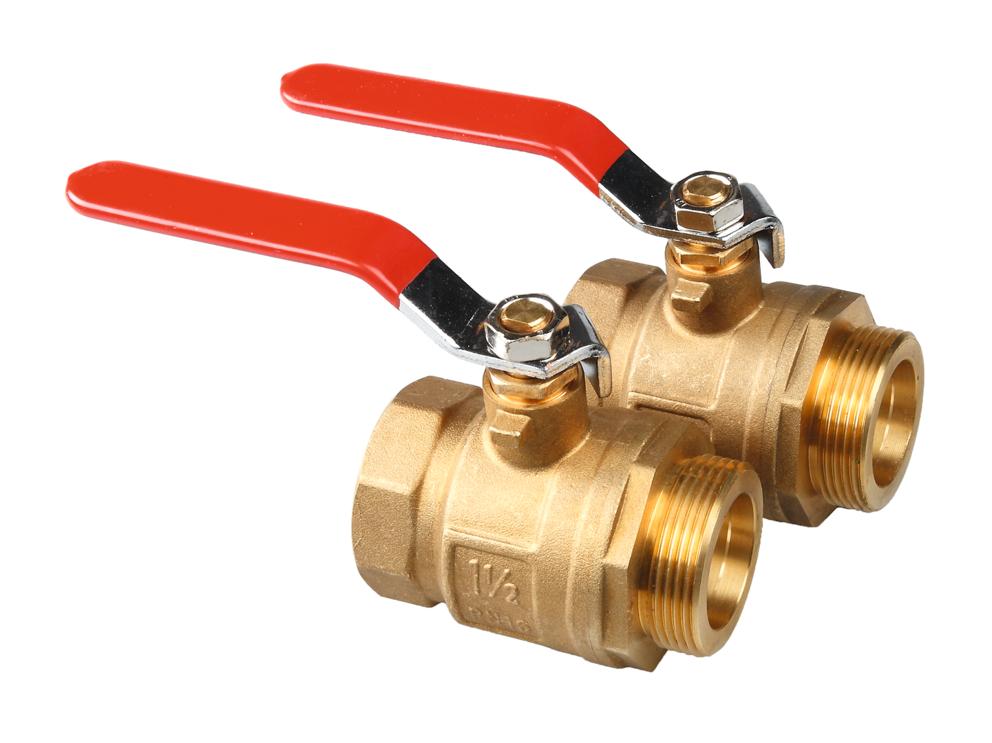 TECEfloor industriële kogelkraanset 1 1/2, aansluiting Rp 1 1/2 x 1 1/2 bu.dr., messing