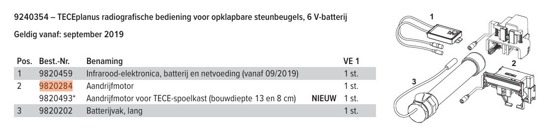 TECE reserveonderdeel duospoelmotor