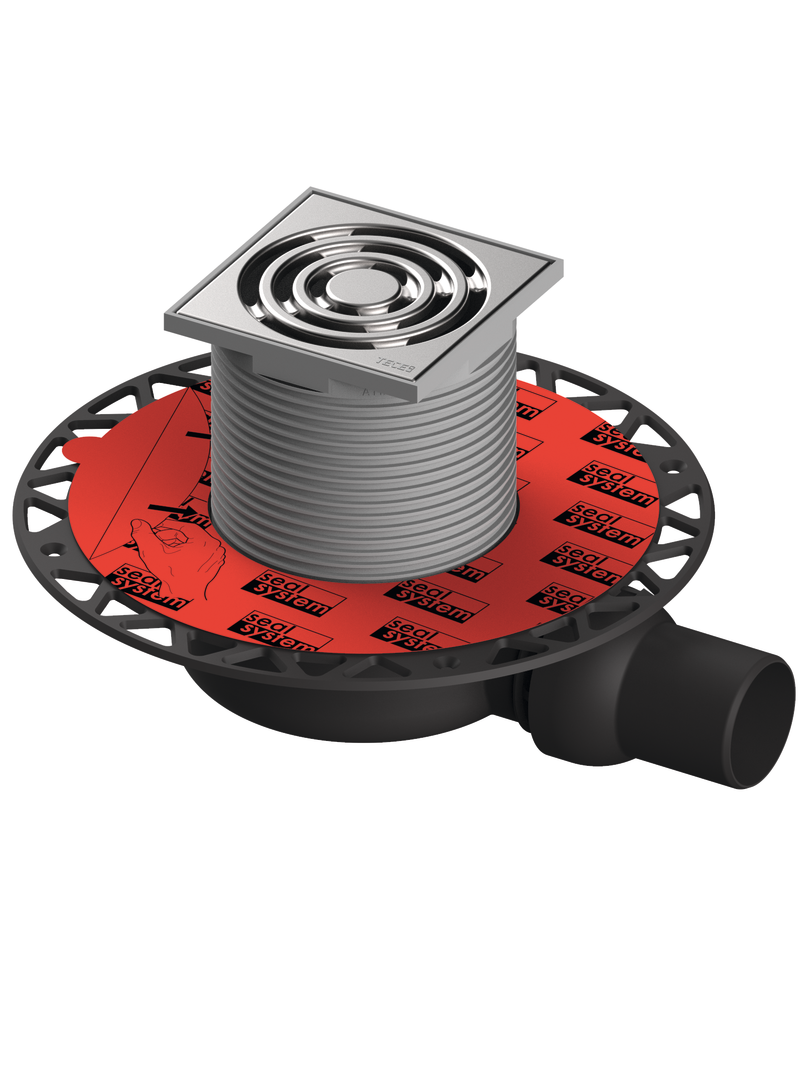 TECEdrainpoint S 111 afvoerset "superlaag" met Seal System universele flens, zonder toevoer