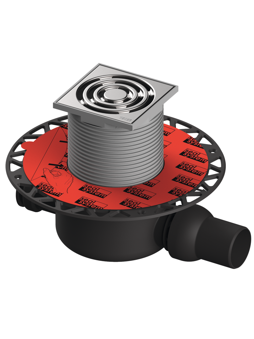 TECEdrainpoint S 120 afvoerset "normaal" met Seal System universele flens