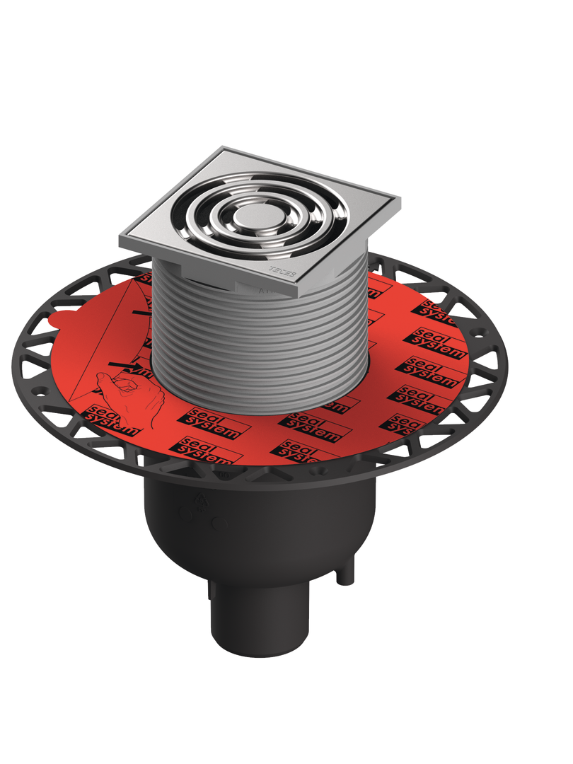 TECEdrainpoint S 130 afvoerset "verticaal" met Seal System universele flens
