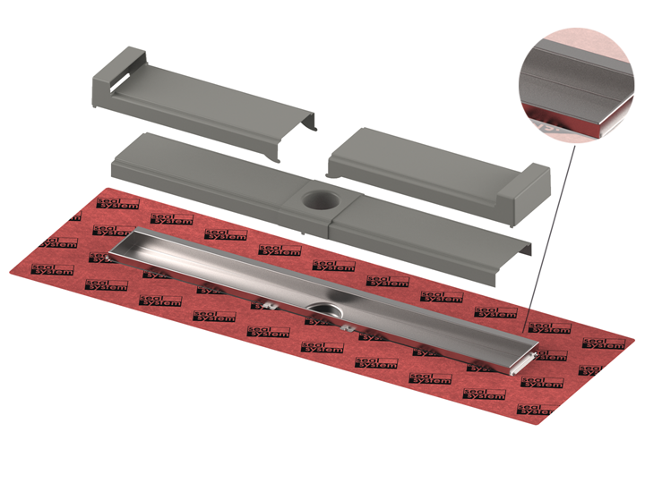 TECEdrainline-Evo douchegoot met wandtegelafdekking, 700 mm