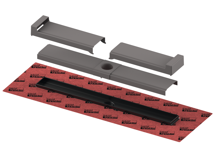 TECEdrainline-Evo douchegoot, gekleurde coating, mat zwart, 700 mm