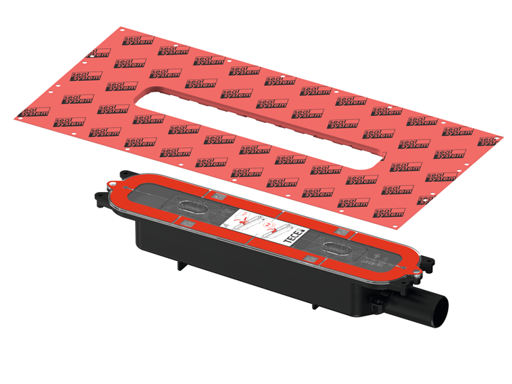 TECEdrainprofile afvoer "laag", DN 40, horizontale afvoer