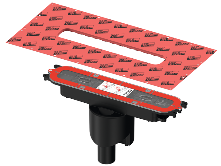 TECEdrainprofile-afvoer "loodrecht", DN 50 afvoer, 1,37 l/s