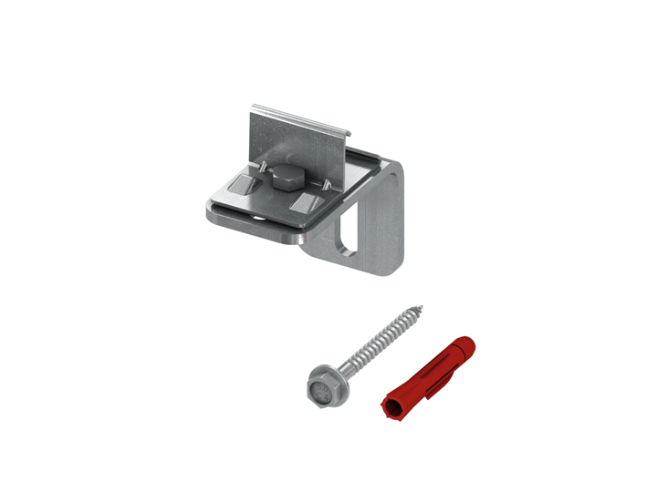 TECEprofil bevestigingshoek voor het bevestigen van profielbuizen aan vloer en/of wand