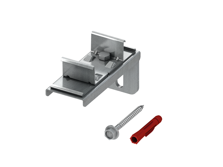 TECEprofil dubbele bevestigingsplaat, voor het bevestigen van 2 profielbuizen aan vloer en/of wand