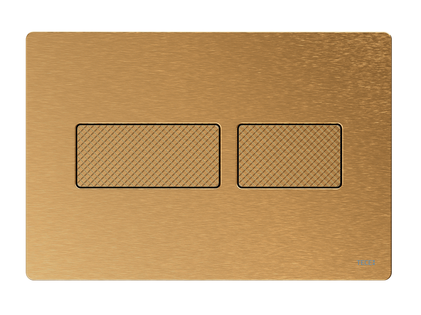 TECEsolid WC-bedieningsplaat voor duospoeltechniek, geborsteld messing met ruitstructuur