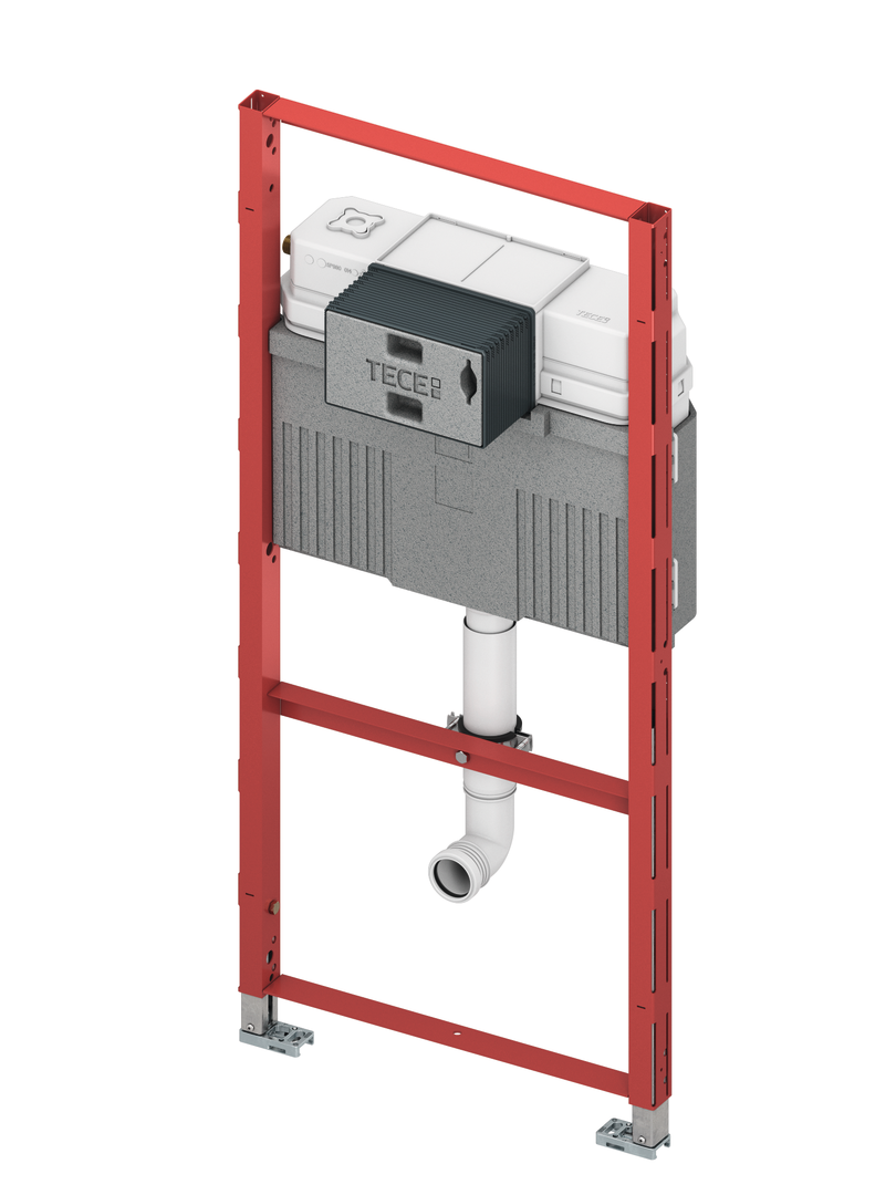 TECEprofil WC-inbouwframe met Uni-spoelkast voor staand toilet, bouwhoogte 1120 mm