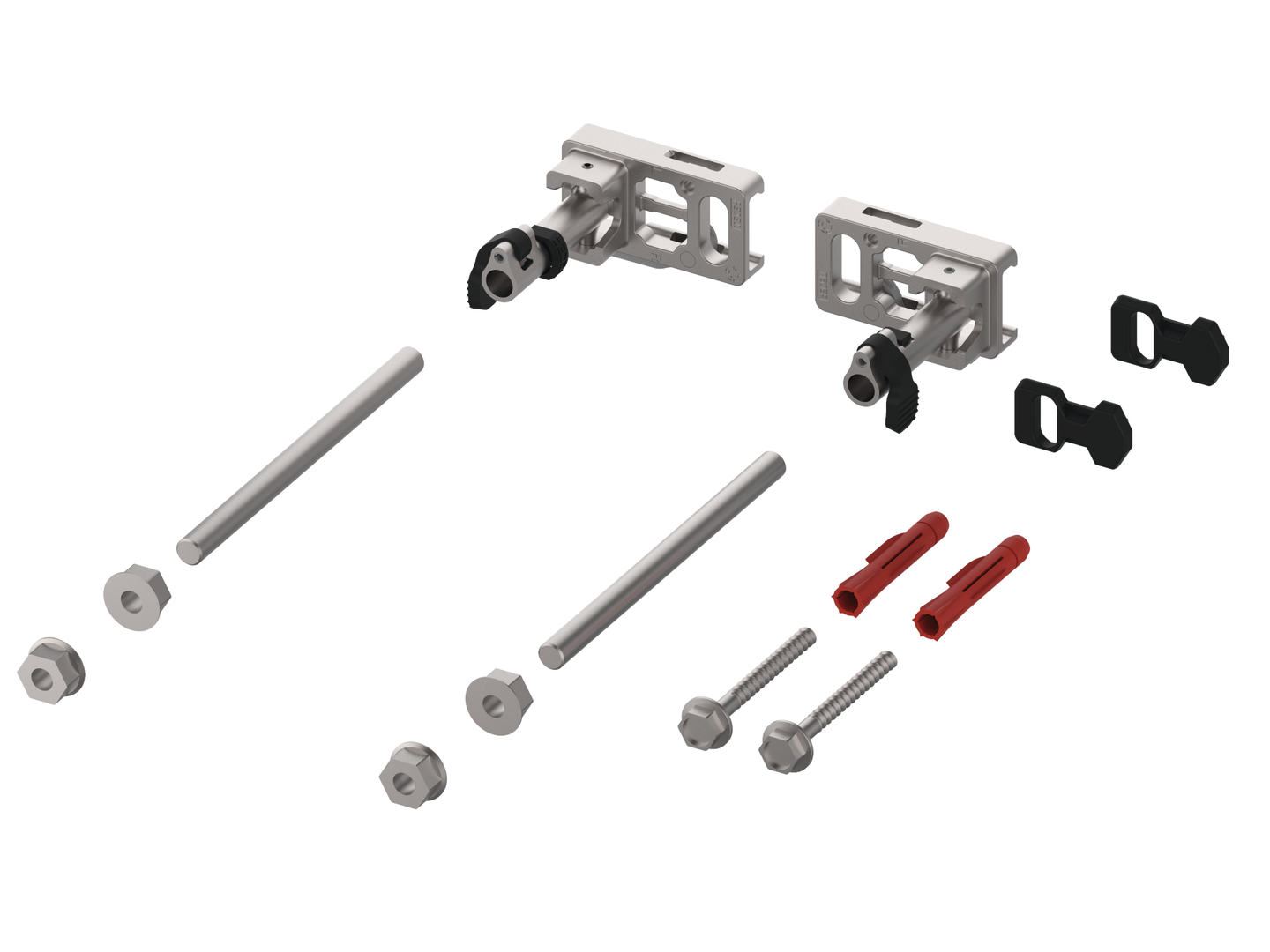 TECEprofil inbouwframebevestiging met diepteverstelling en snelsluiting