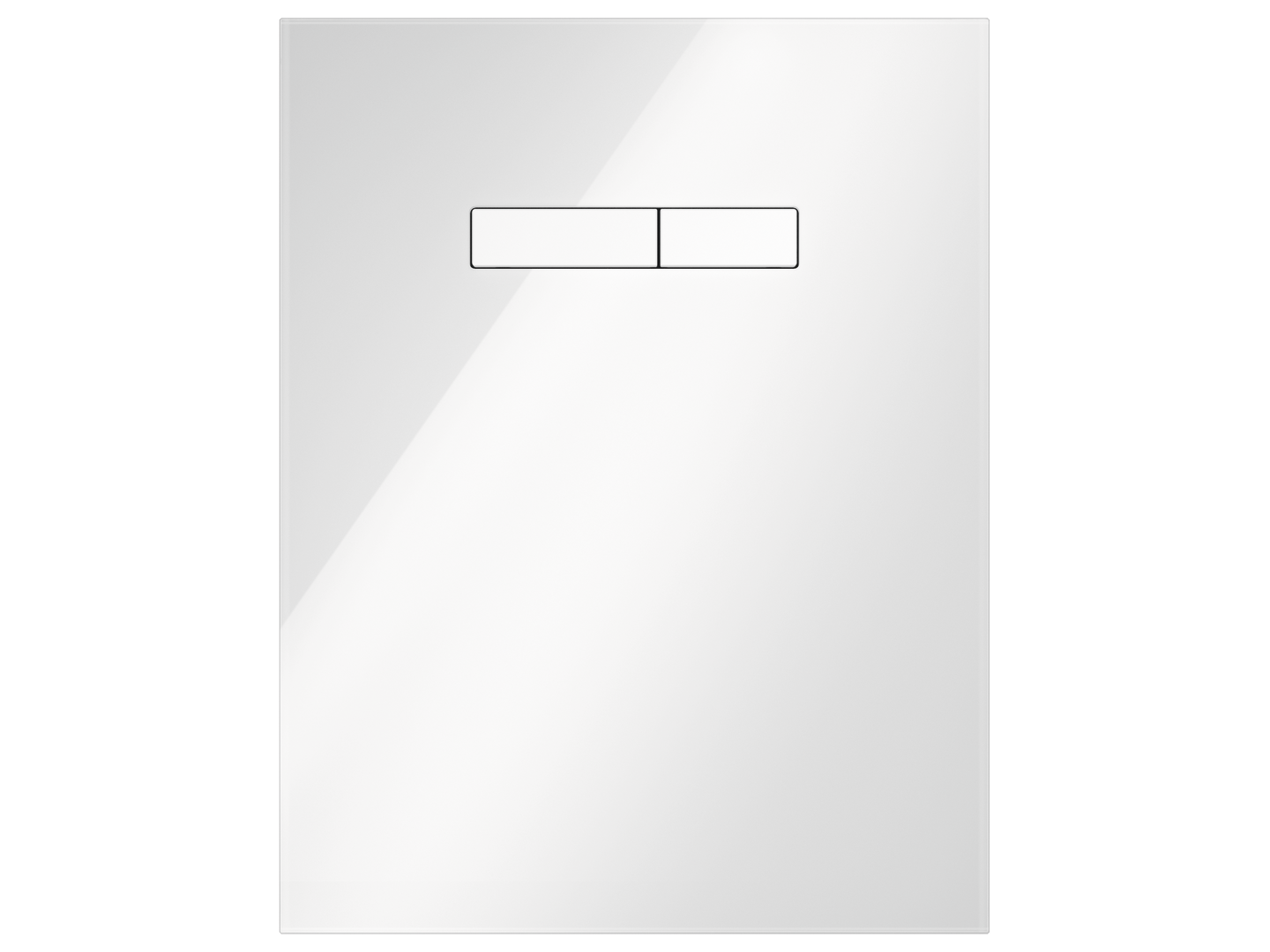 TECElux bedieningsglasplaat met handmatige bediening, glas glanzend wit, toetsen glanzend wit