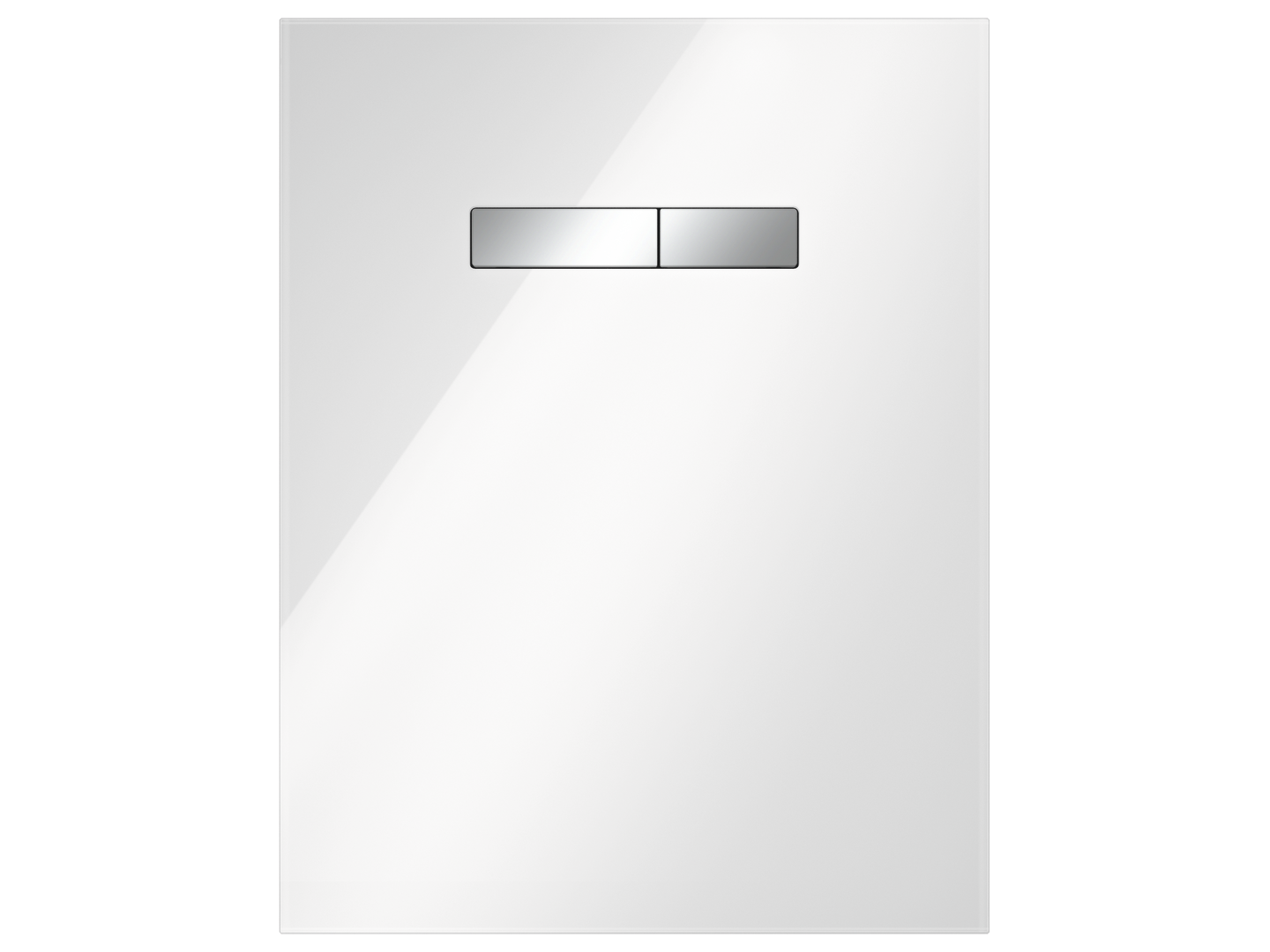 TECElux bedieningsglasplaat met handmatige bediening, glas glanzend wit, toetsen glanzend chroom