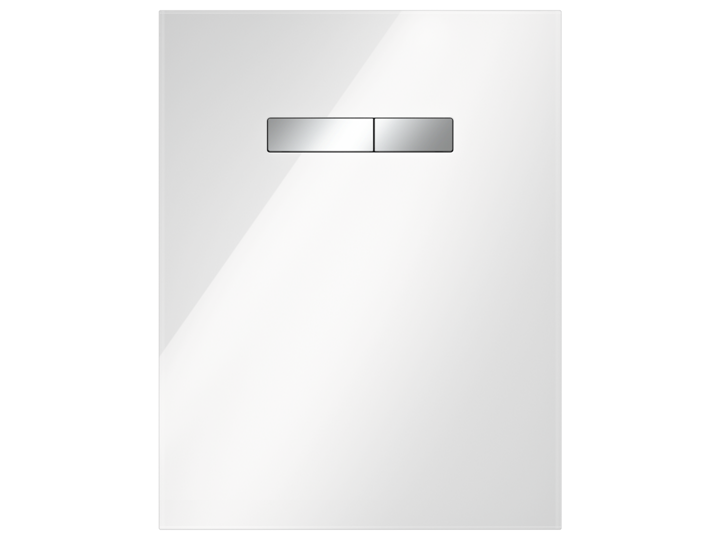 TECElux bedieningsglasplaat met handmatige bediening, glas glanzend wit, toetsen glanzend chroom