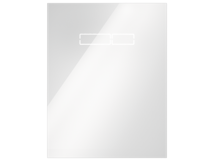 TECElux bedieningsglasplaat met sen-Touch elektronica, glas glanzend wit