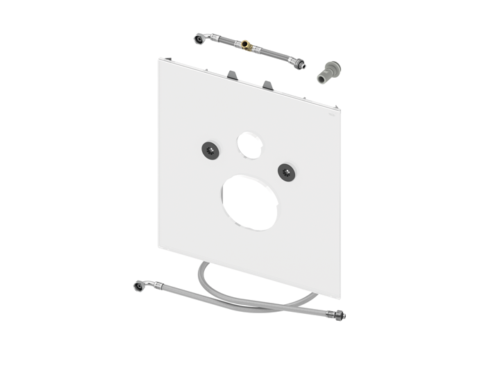 TECElux bevestigingsglasplaat voor douche-WC (Duravit SensoWash C), glas glanzend wit