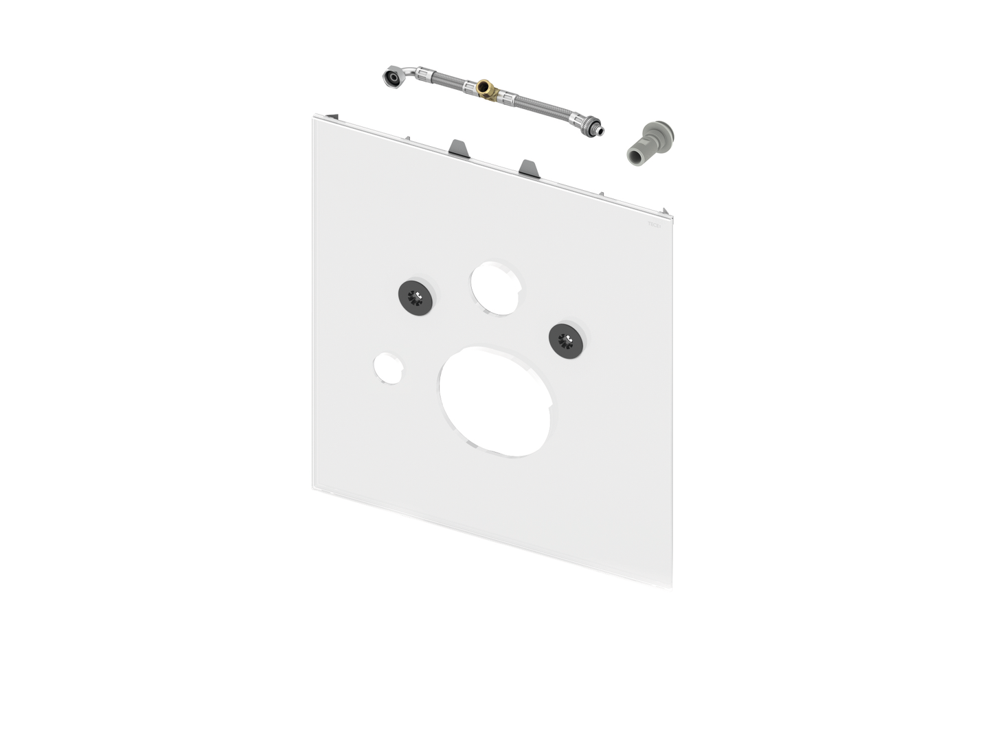 TECElux bevestigingsglasplaat voor douche-WC (AquaClean Mera etc.), glas glanzend wit