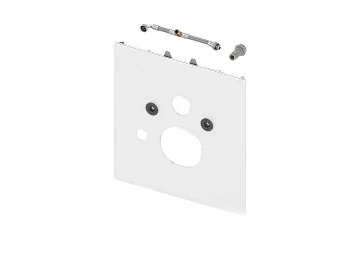 TECElux bevestigingsglasplaat voor douche-WC (AquaClean Mera etc.), glas glanzend wit