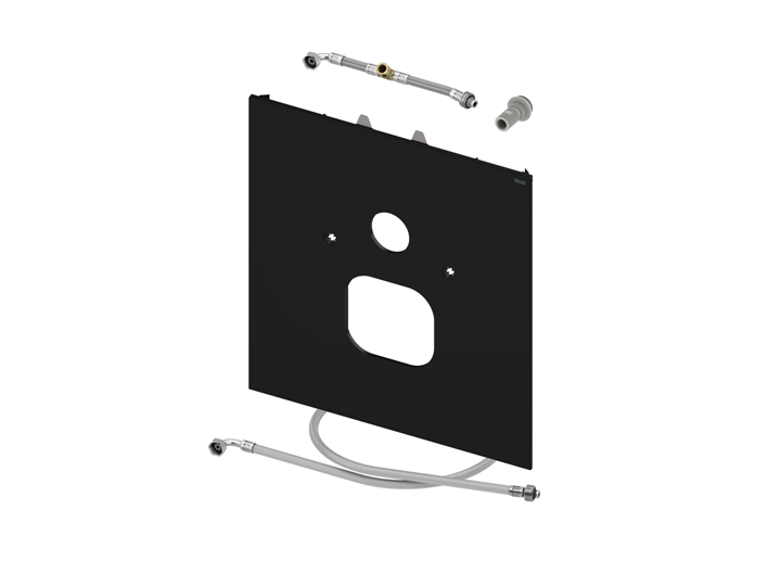 TECElux bevestigingsglasplaat voor douche-WC (Duravit SensoWash C), glas glanzend zwart